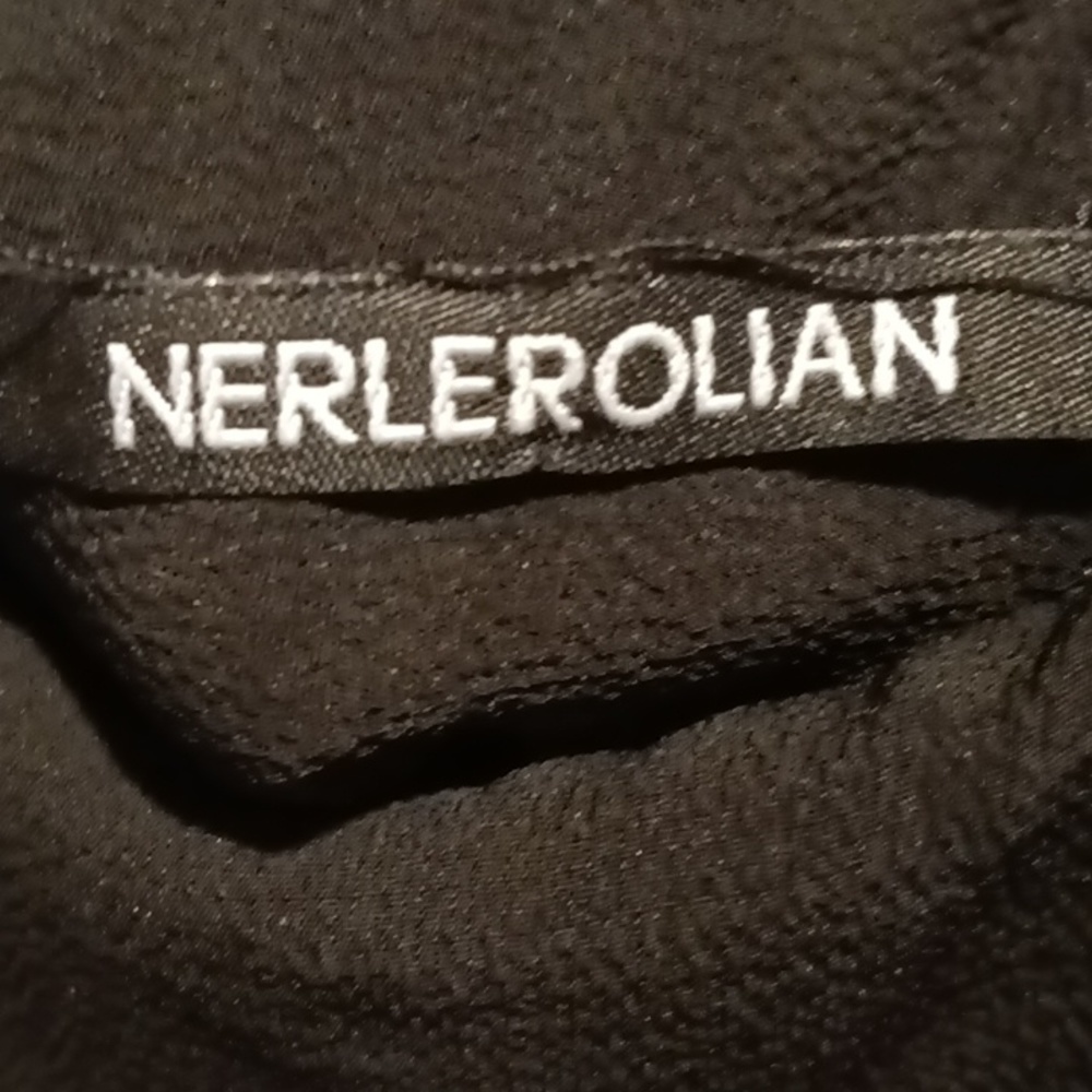 FINAL PRICE NWOT NERLEROLIAN black strappy flared top dress w tie-up belt